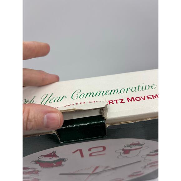 SantaBear 1994 10 Year Commemorative Ceramic Clock - Picture 6 of 8